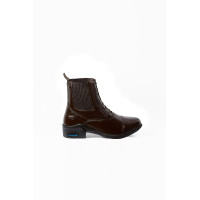 Boots Horze cuir Horze Kingston double fermeture éclair femme Marron café