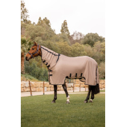 Couverture anti-mouches B Vertigo Delux avec couvre-cou amovible et protection UV Biscuit au gingembre Beige