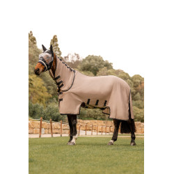 Couverture anti-mouches B Vertigo Delux avec couvre-cou amovible et protection UV Biscuit au gingembre Beige