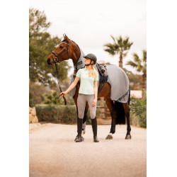 Couverture anti-mouches pour monter à cheval Horze Paso Fino avec couvre-cou amovible et protection UV Gris titane