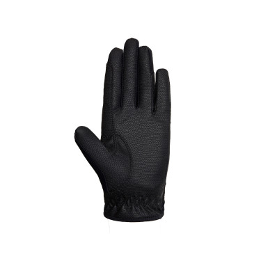 Gants d'équitation B Vertigo Laia femme avec logo imprimé Noir