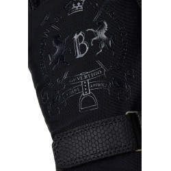 Gants d'équitation B Vertigo Laia femme avec logo imprimé Noir