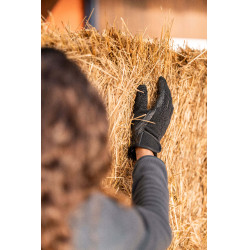 Gants d'équitation d'hiver Horze Ava enfant Noir