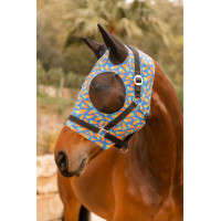 Masque anti-mouches Horze élastique à enfiler Orange carotte Motifs