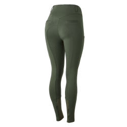 Pantalon d'équitation fond intégral grip toutes saisons Horze Mira Vert scarabée