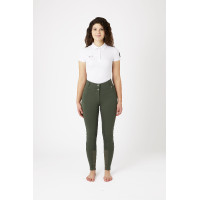 Pantalon d'équitation fond intégral grip toutes saisons Horze Mira Vert scarabée