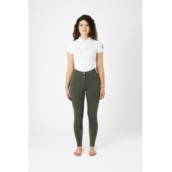 Pantalon d'équitation fond intégral grip toutes saisons Horze Mira Vert scarabée