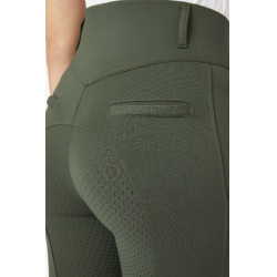 Pantalon d'équitation fond intégral grip toutes saisons Horze Mira Vert scarabée
