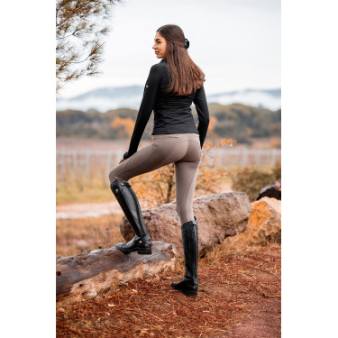 Pantalon d'équitation fond intégral grip toutes saisons Horze Mira Marron morille