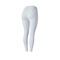 Pantalon d'équitation fond intégral grip toutes saisons Horze Mira Blanc / bleu turquoise