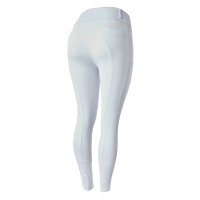 Pantalon d'équitation fond intégral grip toutes saisons Horze Mira Blanc / bleu turquoise