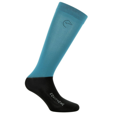 Chaussettes Equithème Compet Je t'aime Turquoise / noir