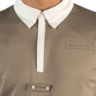 Polo homme Bankso manches longues Flags & Cup Blanc