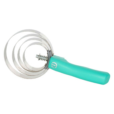 Etrille métallique ronde avec manche Imperial Riding Jade Bleu