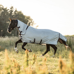 Couverture anti-mouches couvre-cou amovible Imperial Riding Reese Gris Argenté Couverture anti-mouches couvre-cou amovible Imperial Riding Reese Gris Argenté