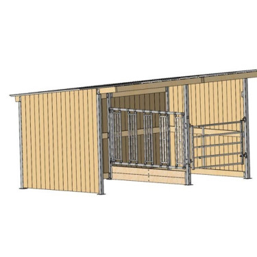 Séparation affouragement pour extension abri simple pente La Gée Séparation affouragement pour extension abri simple pente La Gée