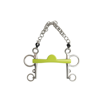 Mors pelham Metalab Flexi Soft demi-lune branches longues Vert