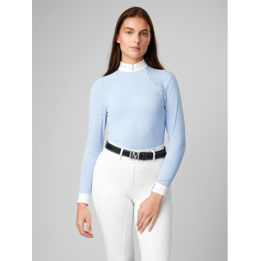 Polo de concours LeMieux Olivia manches longues Mist Bleu