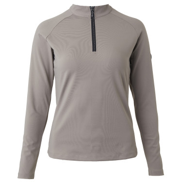 T-shirt Horze Karla technique femme Bois flotté Gris