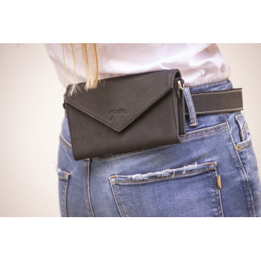 Pochette Pénélope Phone Pocket cuir perforé noir Pochette Pénélope Phone Pocket cuir perforé noir