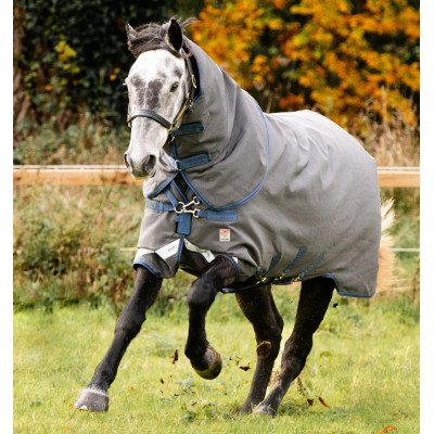 Couverture Horseware Rhino Hexstop Plus Vari-Layer Turnout 250g Gris / indigo