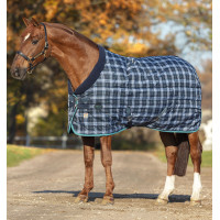 Couverture d'écurie Horseware Rhino Original Vari-Layer 450g Marine à carreaux / bleu sarcelle