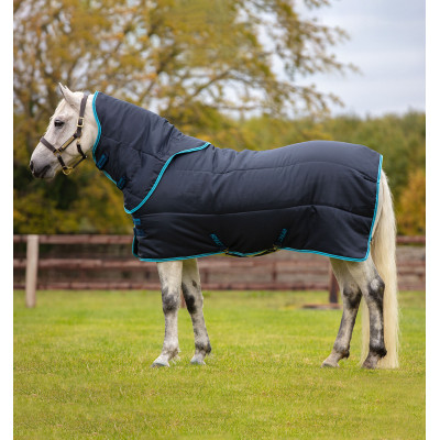 Couverture poney Horseware Amigo Insulator Plus 200g avec couvre-cou Marine / bleu électrique