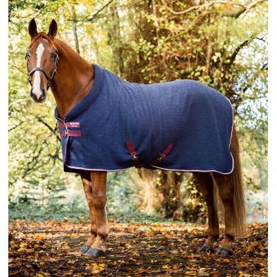 Couverture polaire Horseware en relief Cozy Neck Imprimé HW bleu marine