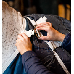 Liner Horseware 100g Eco Sarcelle eco print / gris Bleu