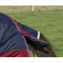 Couverture Equithème Tyrex 1200D High Neck Marine / bordeaux Bleu Couverture Equithème Tyrex 1200D High Neck Marine / bordeaux Bleu