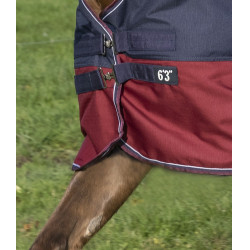 Couverture Equithème Tyrex 1200D High Neck Marine / bordeaux Bleu Couverture Equithème Tyrex 1200D High Neck Marine / bordeaux Bleu