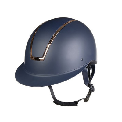 Casque Lady Shield HKM Bleu foncé / or rose