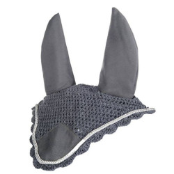 Bonnet anti-mouches HKM en coton Gris / argenté Bonnet anti-mouches HKM en coton Gris / argenté