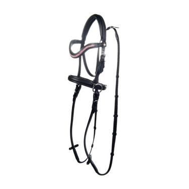 Bridon sans mors Funny Horses, pour les chevaux en bois HKM Noir / fuchsia