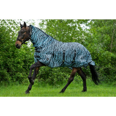 Couverture anti-mouches Zebra Aqua HKM Couverture anti-mouches Zebra Aqua HKM