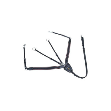 Collier de chasse avec élastique large HKM Noir Collier de chasse avec élastique large HKM Noir