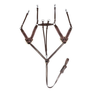 Collier de chasse cinq points doublé mouton HKM Collier de chasse cinq points doublé mouton HKM