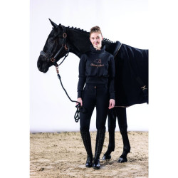 Licol en cuir Rosegold HKM Noir Licol en cuir Rosegold HKM Noir