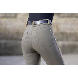Pantalon Lyon fond intégral en silicone HKM Vert olive Pantalon Lyon fond intégral en silicone HKM Vert olive