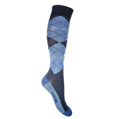 Chaussettes Check Classico HKM Bleu foncé / bleu moyen