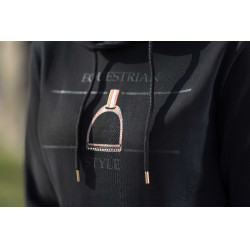 Hoody Equine Sports Style HKM Noir / or rose Hoody Equine Sports Style HKM Noir / or rose