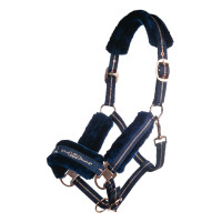 Licol Rosegold HKM Marine / or rose Bleu