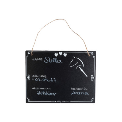 Plaque d'écurie Hobby Horsing HKM Noir