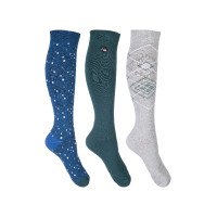 Chaussettes Florida HKM lot de 3 Marine / pétrole