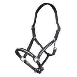 Licol en cuir Diamond HKM Noir
