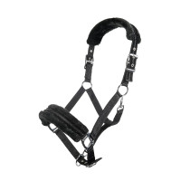 Licol en nylon Glitter rembourré en polaire HKM Noir