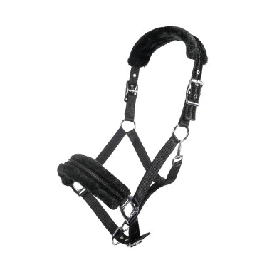 Licol en nylon Glitter rembourré en polaire HKM Noir Licol en nylon Glitter rembourré en polaire HKM Noir