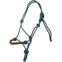Licol éthologique Strass HKM Pétrole / marron