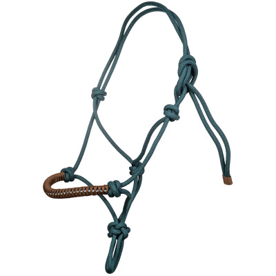 Licol éthologique Strass HKM Pétrole / marron
