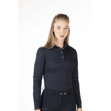 Polo Rosegold Glamour Style manches longues HKM Polo Rosegold Glamour Style manches longues HKM